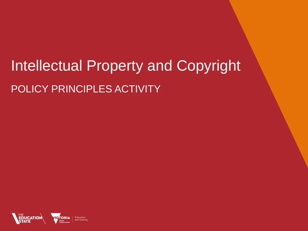 Intellectual Property and Copyright POLICY - slide 1 of 13