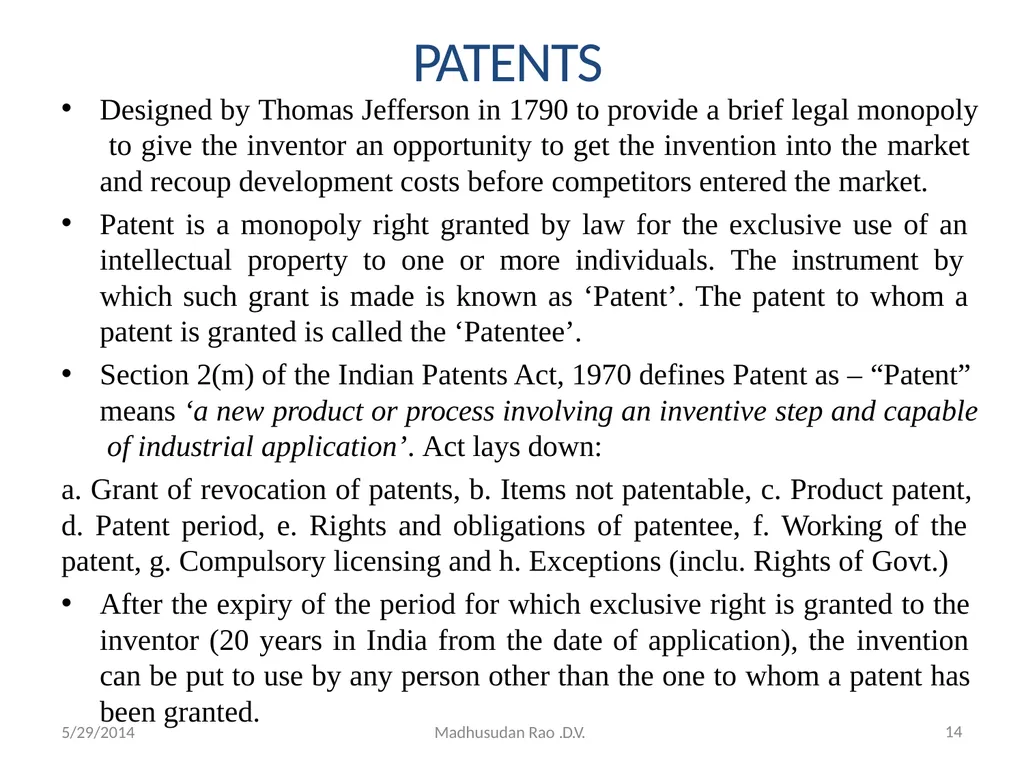 Intellectual Property Rights (IPR) - slide 14 of 69