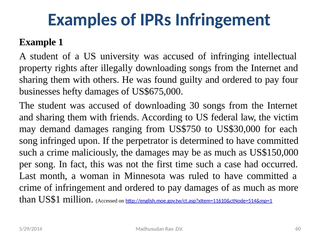 Intellectual Property Rights (IPR) - slide 60 of 69
