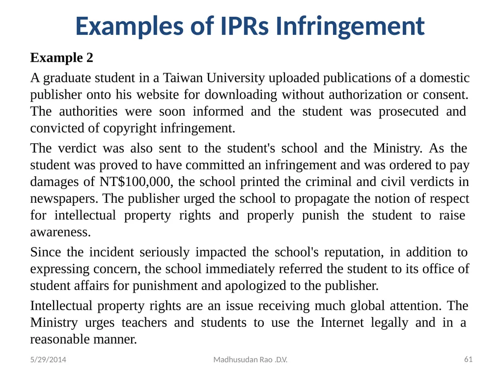 Intellectual Property Rights (IPR) - slide 61 of 69