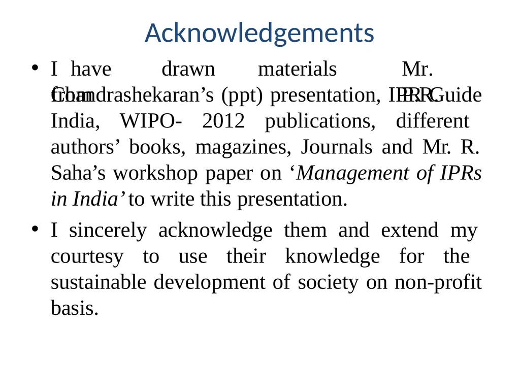 Intellectual Property Rights (IPR) - slide 2 of 69