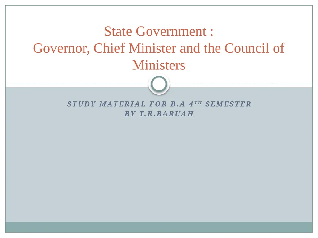 Study Material for B.A 4th Semester By T.R.Baruah - slide 1 of 7