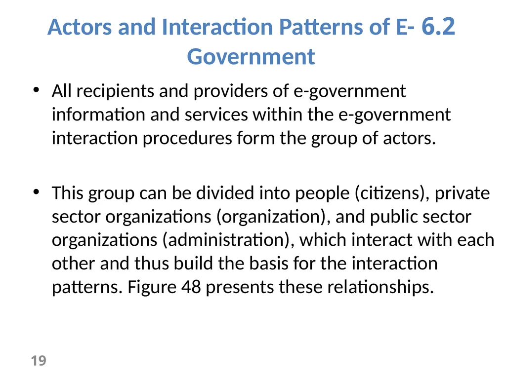 E-Government Chapter 6 E-Government Services 1 - slide 19 of 61