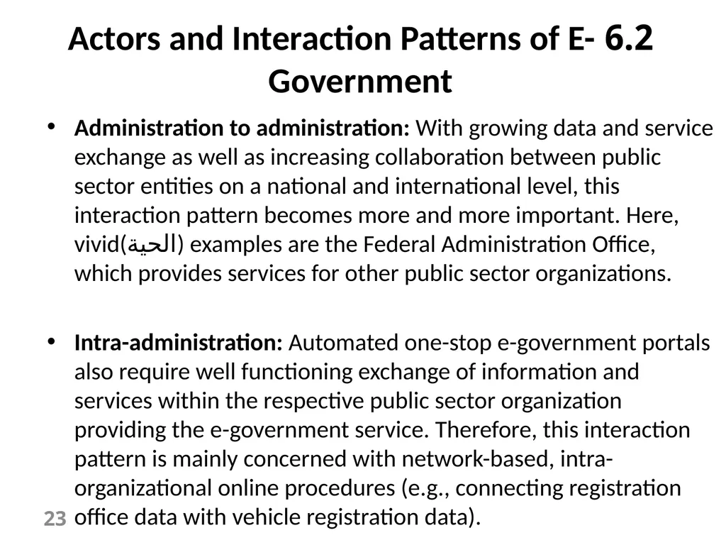 E-Government Chapter 6 E-Government Services 1 - slide 23 of 61
