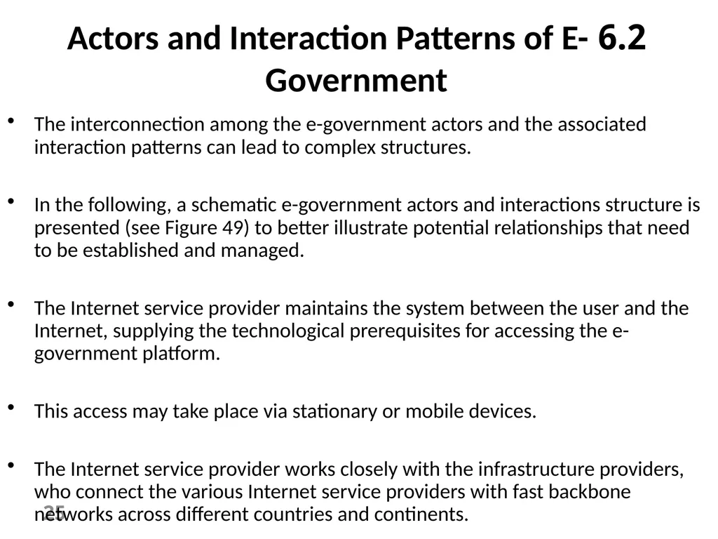 E-Government Chapter 6 E-Government Services 1 - slide 25 of 61