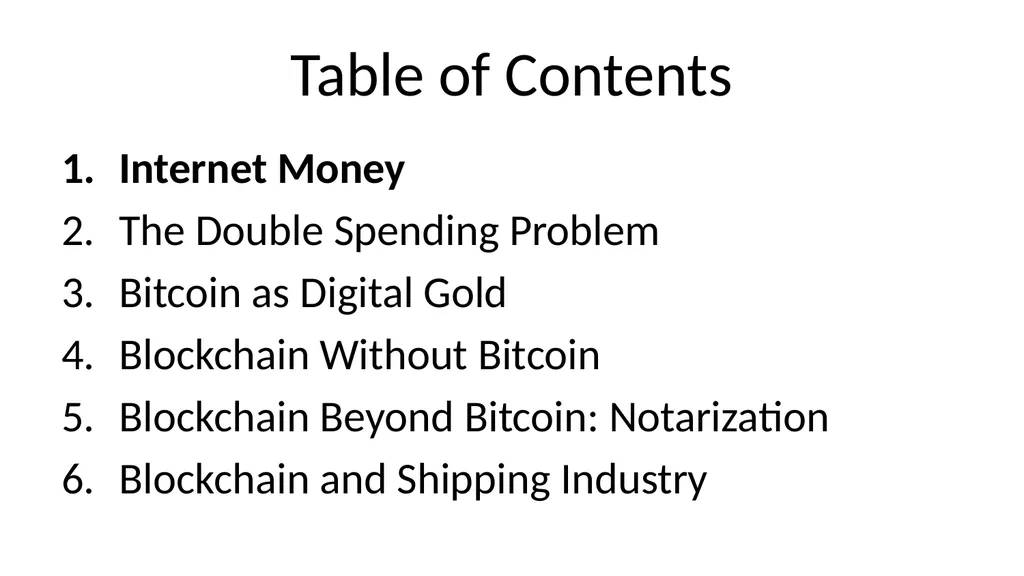 Bitcoin and Blockchain Technology: A Quick - slide 3 of 50