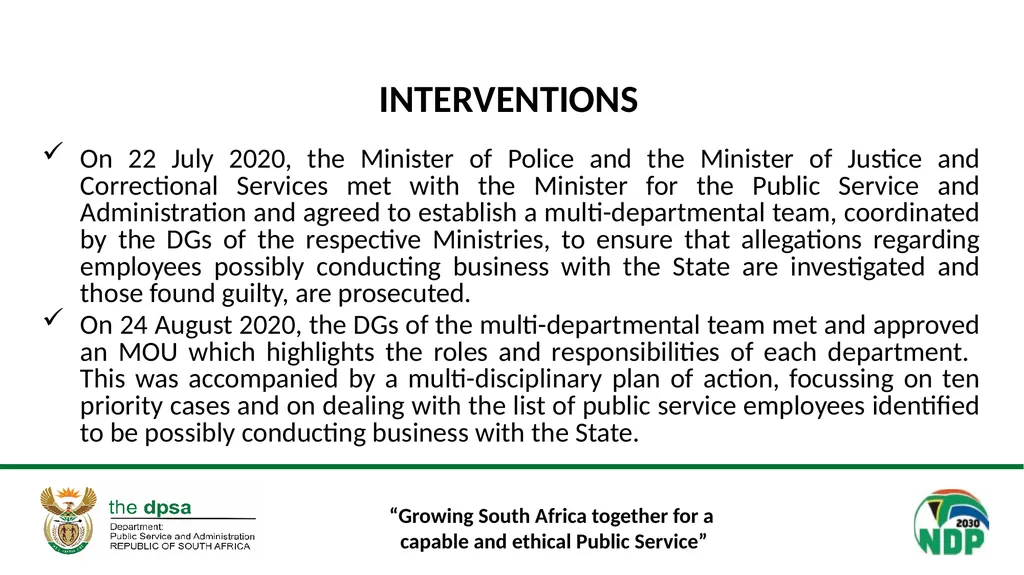 “Growing South Africa together for a capable and - slide 10 of 21