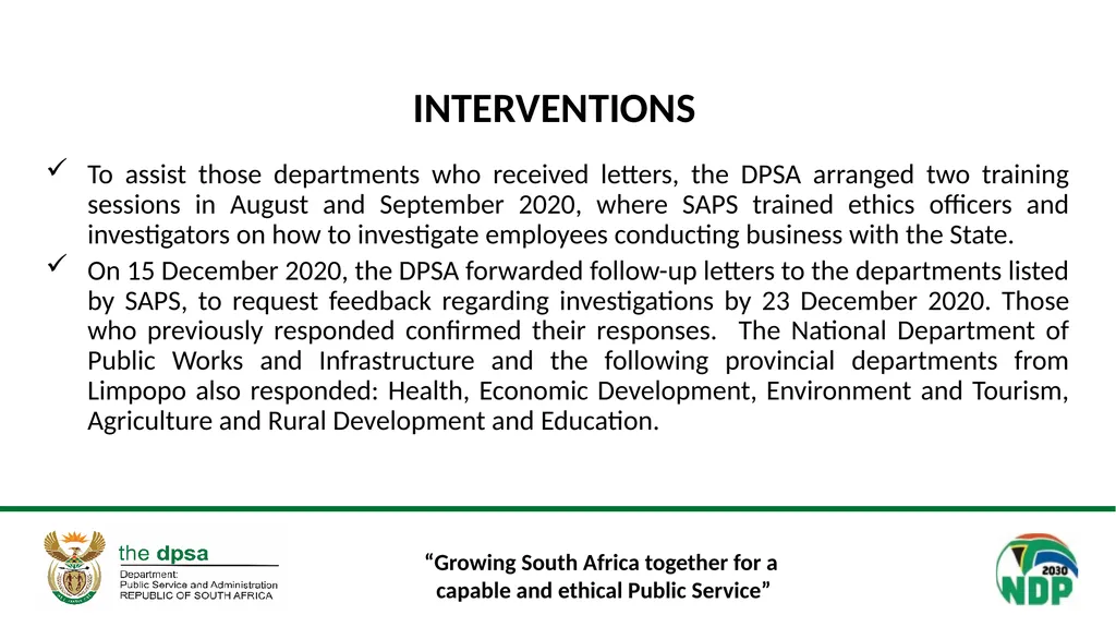 “Growing South Africa together for a capable and - slide 13 of 21