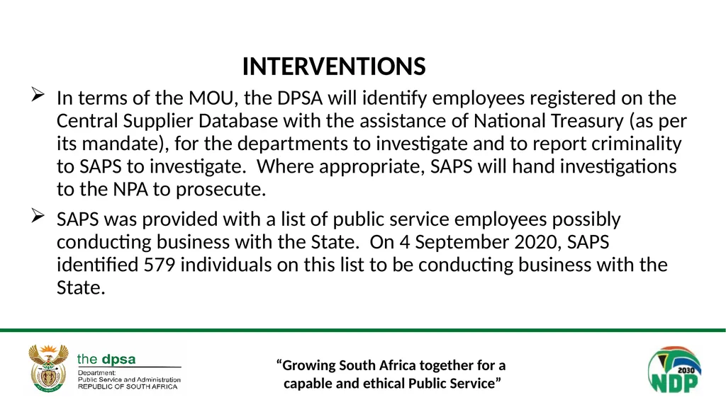 “Growing South Africa together for a capable and - slide 11 of 21