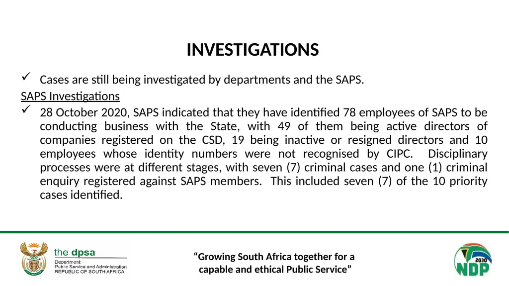 “Growing South Africa together for a capable and - slide 17 of 21