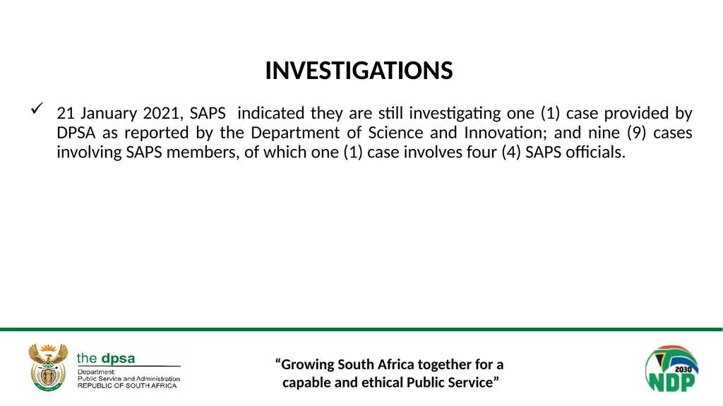 “Growing South Africa together for a capable and - slide 18 of 21
