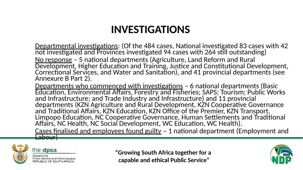 “Growing South Africa together for a capable and - slide 19 of 21