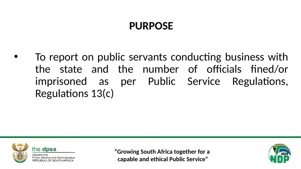 “Growing South Africa together for a capable and - slide 2 of 21