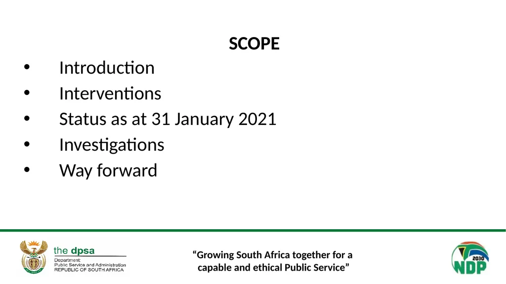 “Growing South Africa together for a capable and - slide 3 of 21