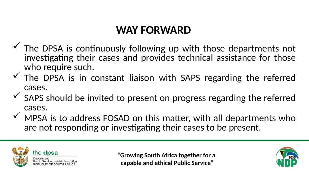 “Growing South Africa together for a capable and - slide 21 of 21