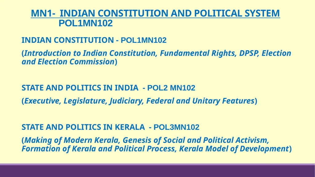 DEPARTMENT OF POLITICAL SCIENCE MINOR COURSES - slide 14 of 16