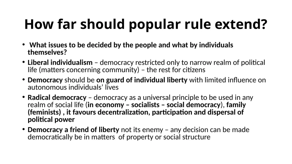 Democracy and its dimensions. The State. Lecture 3 - slide 9 of 19