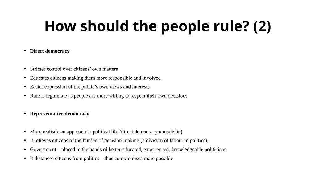 Democracy and its dimensions. The State. Lecture 3 - slide 8 of 19