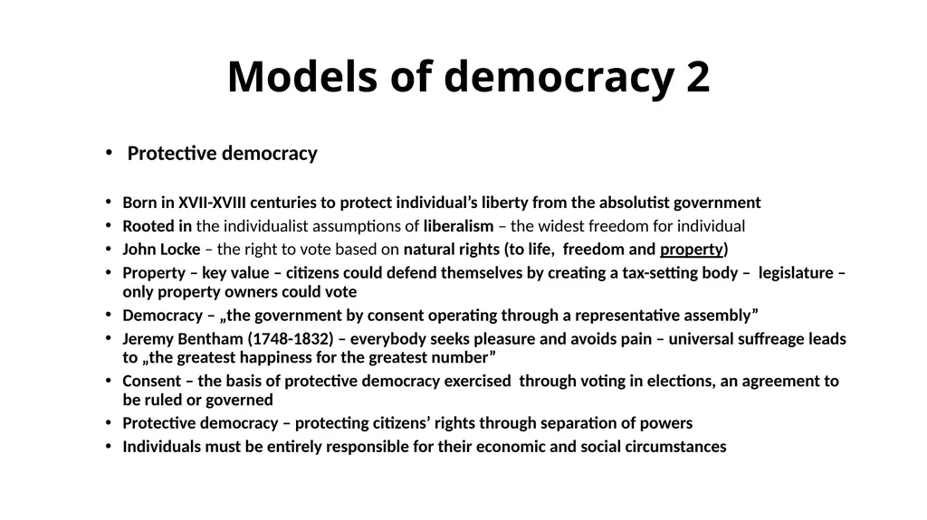 Democracy and its dimensions. The State. Lecture 3 - slide 11 of 19