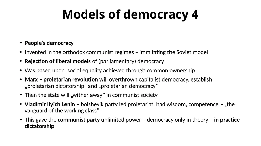 Democracy and its dimensions. The State. Lecture 3 - slide 13 of 19
