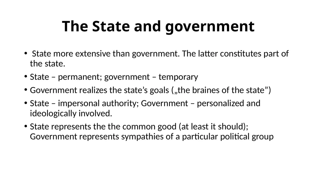 Democracy and its dimensions. The State. Lecture 3 - slide 16 of 19
