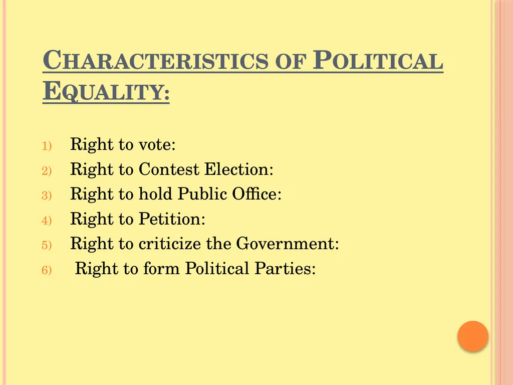 POLITICAL EQUALITY (In terms of Political - slide 3 of 6