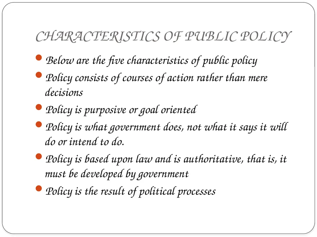 PUBLIC POLICY ANALYSIS INTRODUCTION Centuries ago, - slide 8 of 16