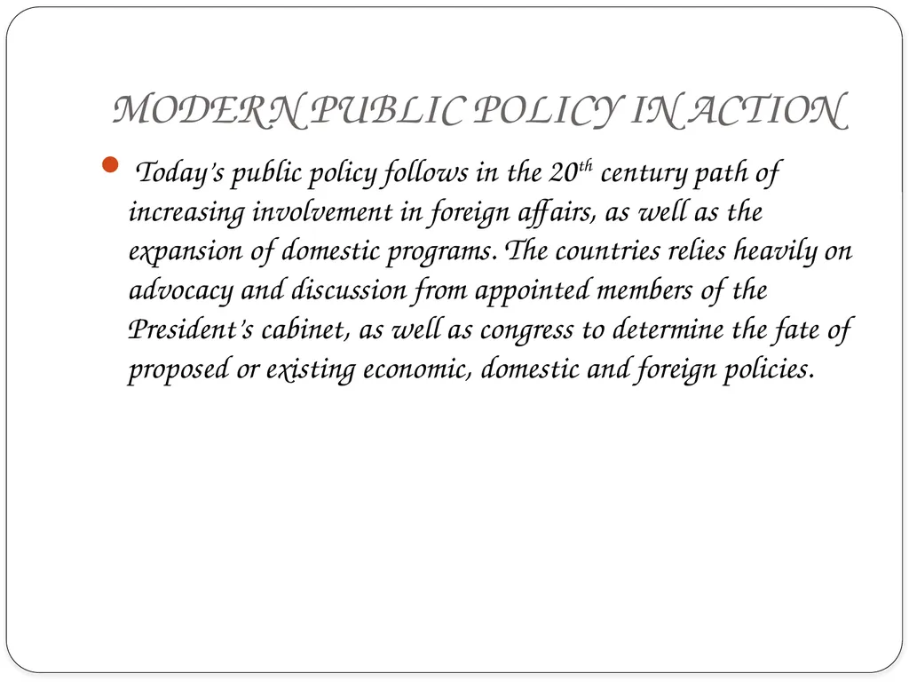 PUBLIC POLICY ANALYSIS INTRODUCTION Centuries ago, - slide 15 of 16