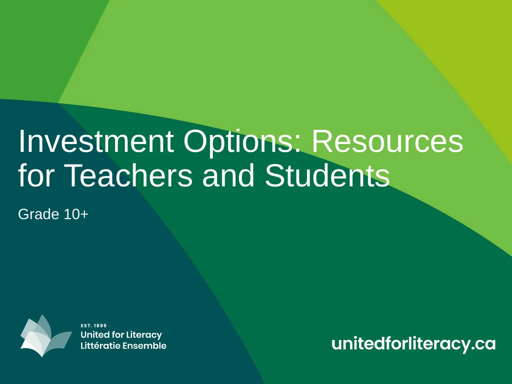 Investment Options: Resources for Teachers and