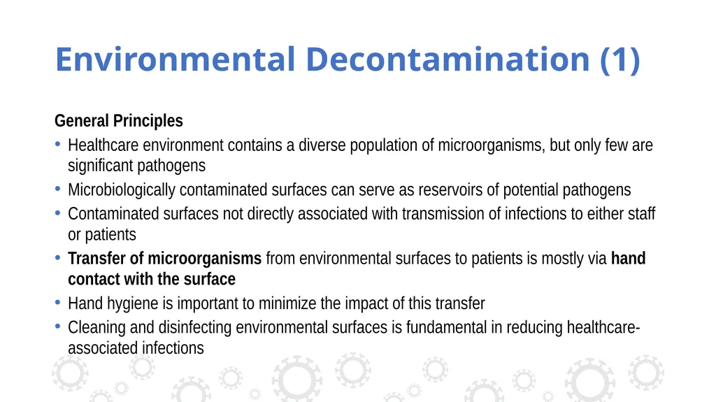 Environmental cleaning and disinfection Dr Lata - slide 3 of 18