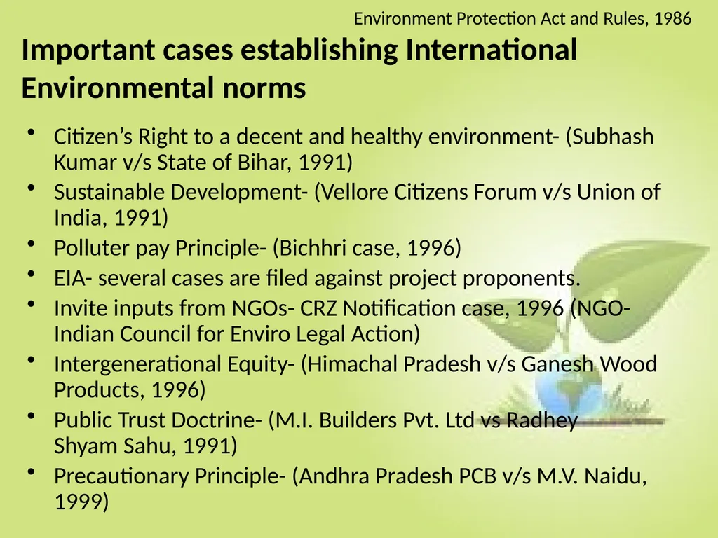 Environment Protection Act and Rules, 1986 - slide 14 of 17