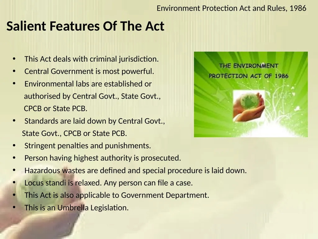 Environment Protection Act and Rules, 1986 - slide 10 of 17