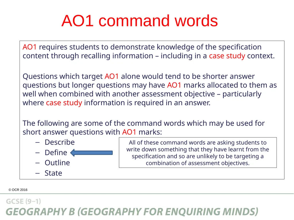 Guide to the Assessment Objectives About this - slide 5 of 26