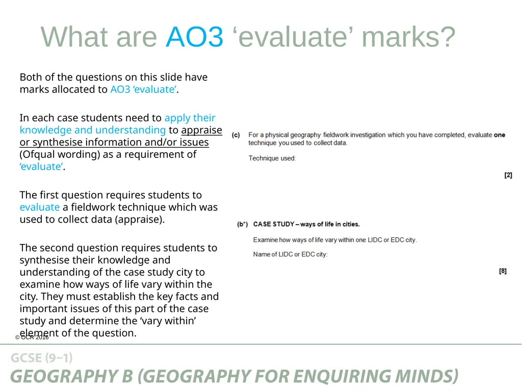Guide to the Assessment Objectives About this - slide 18 of 26