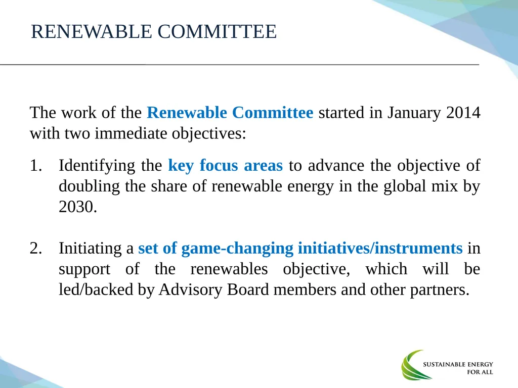 June 2014 Renewable Energy Committee Progress - slide 8 of 11