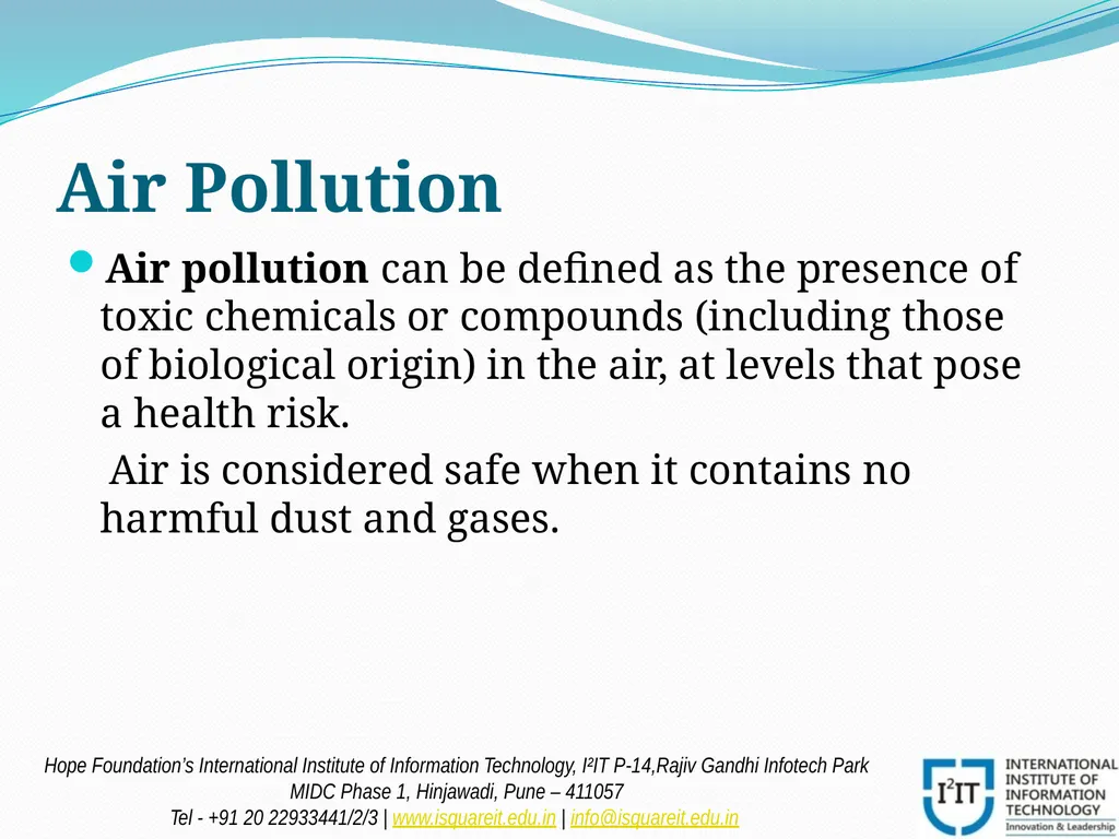 POLLUTION Prof. Madhuri Reddy Assistant Professor - slide 5 of 20