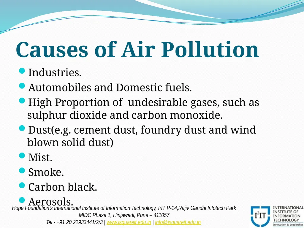 POLLUTION Prof. Madhuri Reddy Assistant Professor - slide 6 of 20
