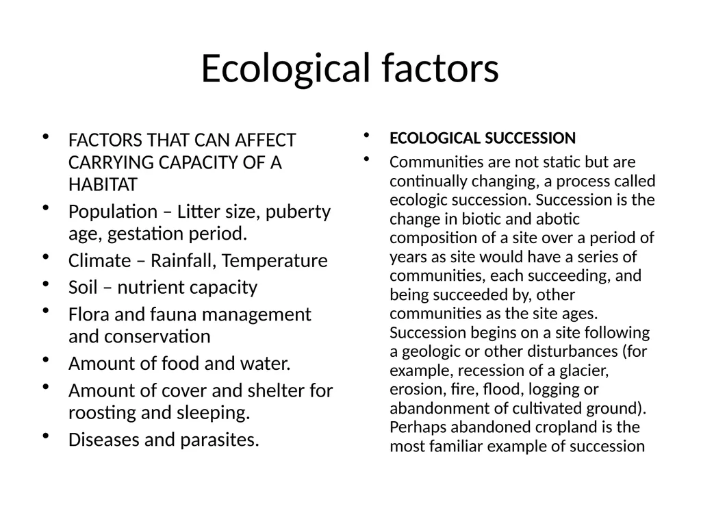 Course Code FWM 306 Course Title Wildlife Ecology - slide 13 of 15