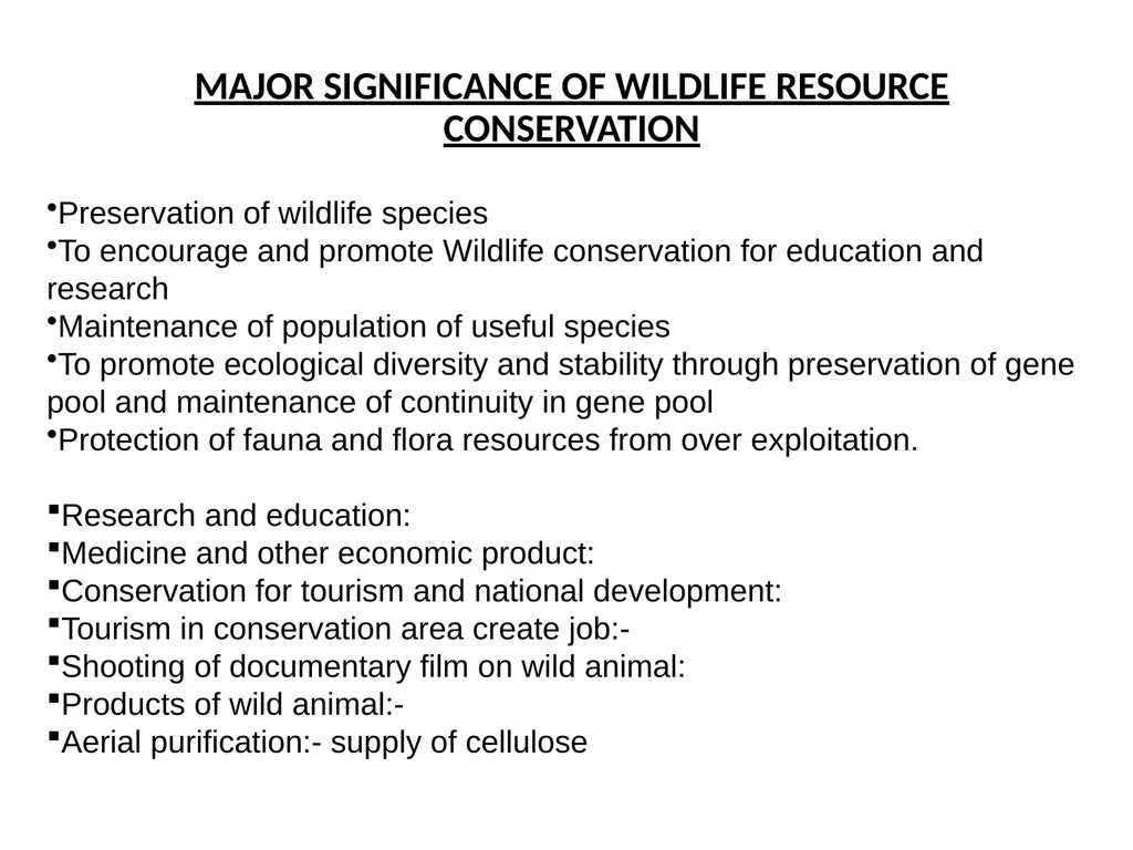 Course Code FWM 306 Course Title Wildlife Ecology - slide 3 of 15