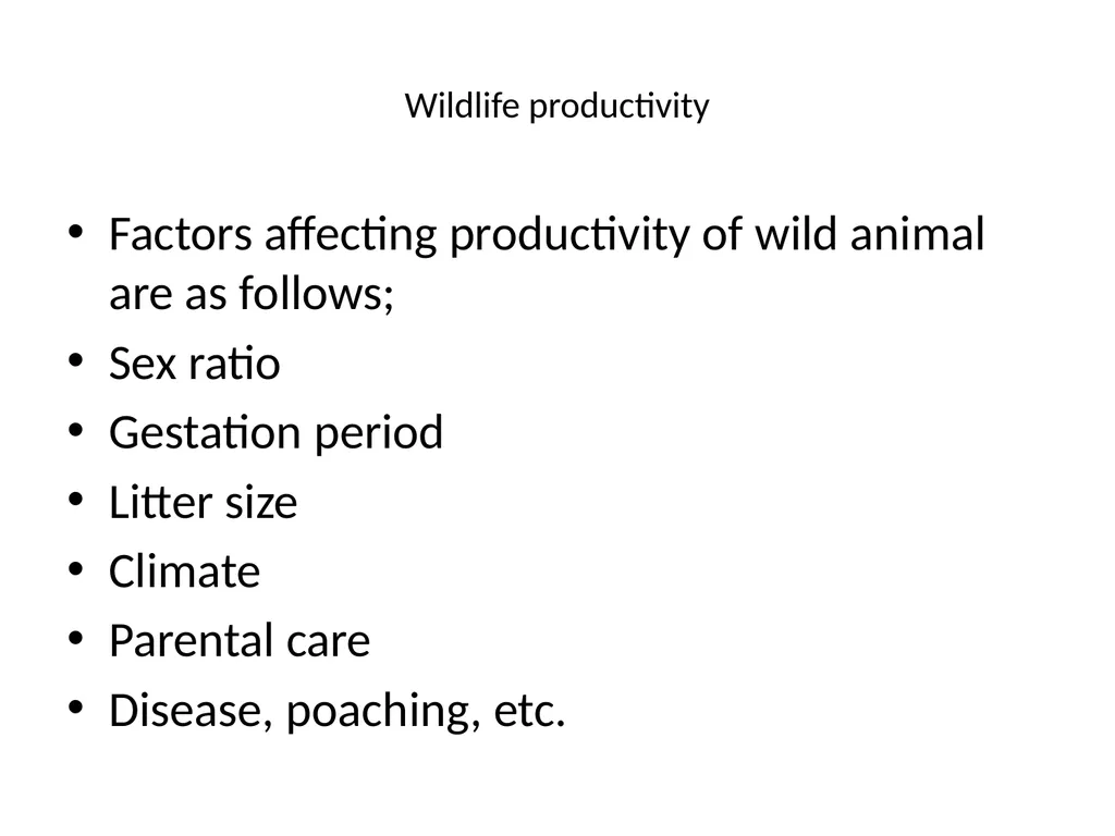 Course Code FWM 306 Course Title Wildlife Ecology - slide 7 of 15