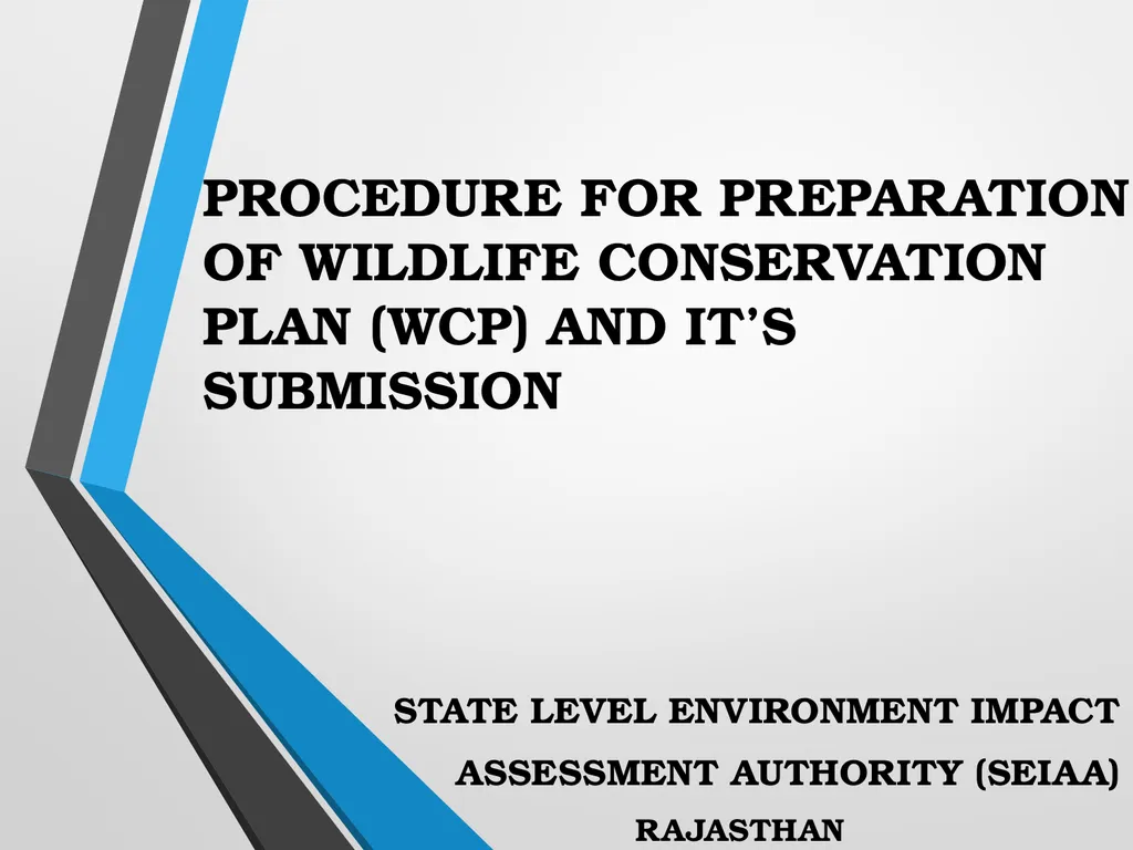 PROCEDURE FOR PREPARATION OF WILDLIFE CONSERVATION - slide 1 of 11