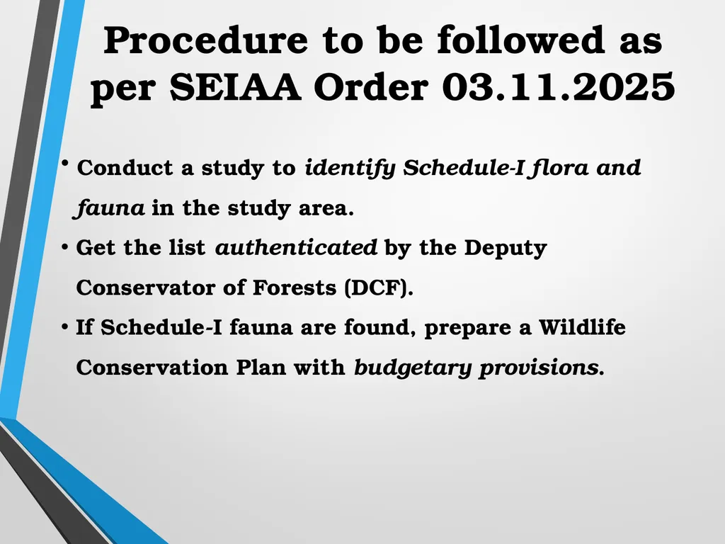 PROCEDURE FOR PREPARATION OF WILDLIFE CONSERVATION - slide 9 of 11