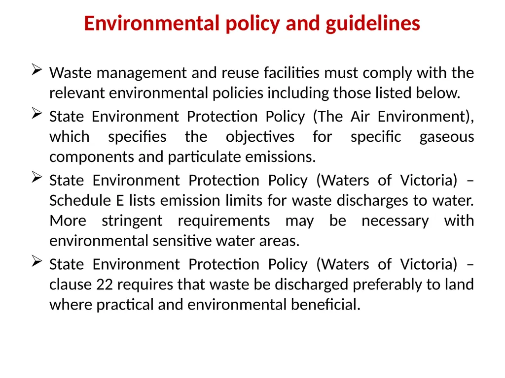 Environmental Policy for Environmental Elements J. - slide 10 of 12