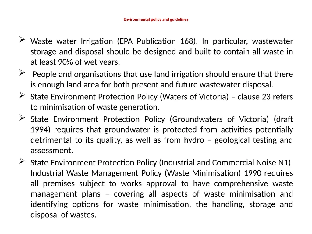 Environmental Policy for Environmental Elements J. - slide 11 of 12