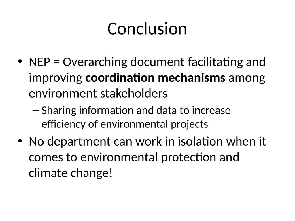 National Environment Policy Presentation NEP and - slide 11 of 12
