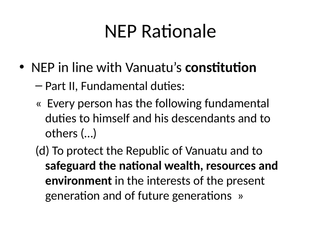 National Environment Policy Presentation NEP and - slide 3 of 12