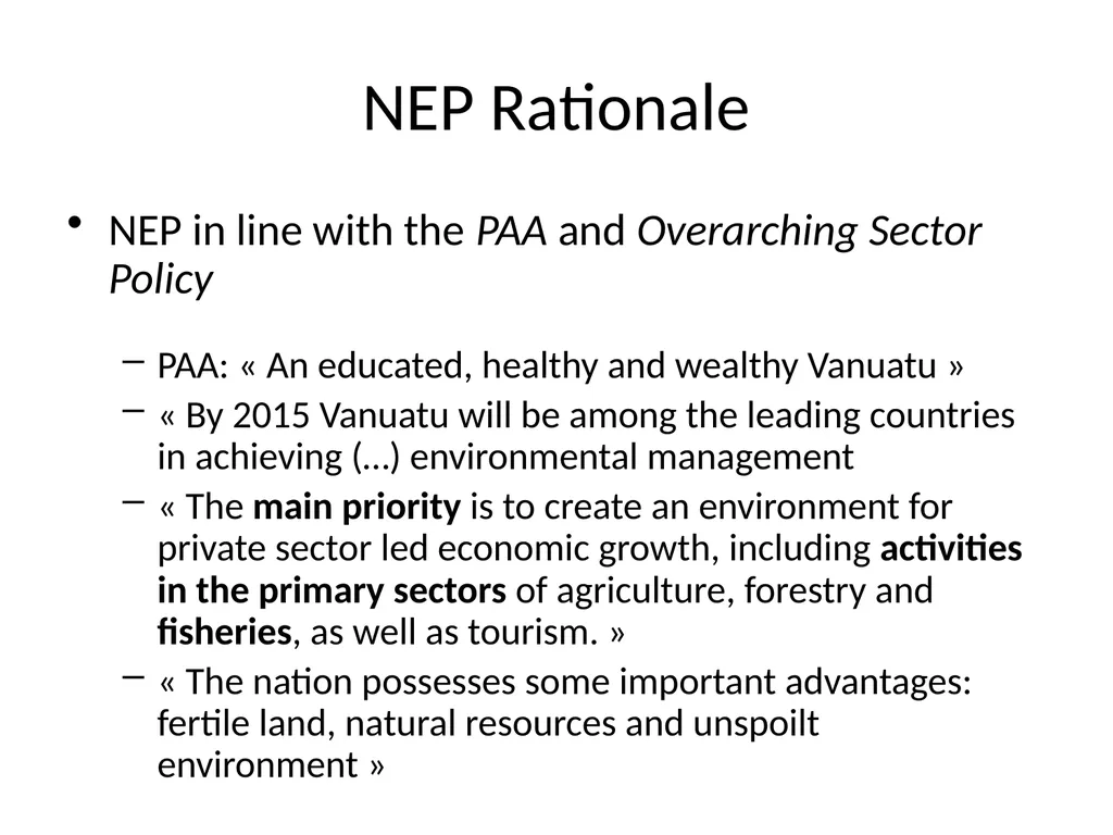 National Environment Policy Presentation NEP and - slide 4 of 12