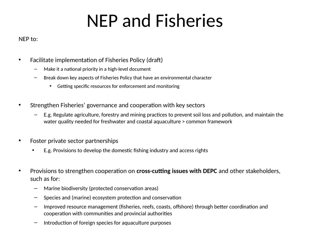 National Environment Policy Presentation NEP and - slide 9 of 12