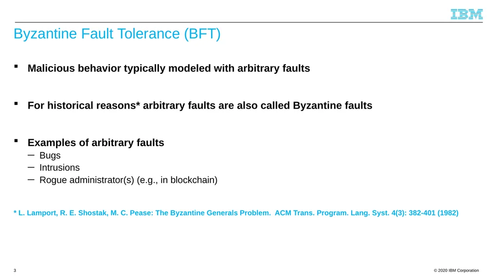 Byzantine Quorums and Hyperledger Fabric and a few - slide 3 of 66
