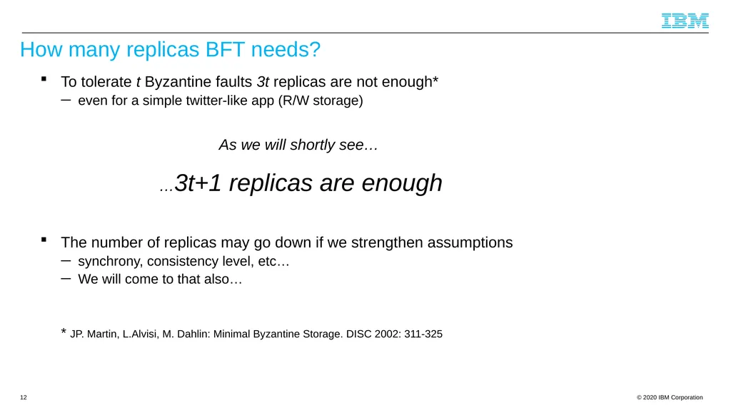 Byzantine Quorums and Hyperledger Fabric and a few - slide 12 of 66